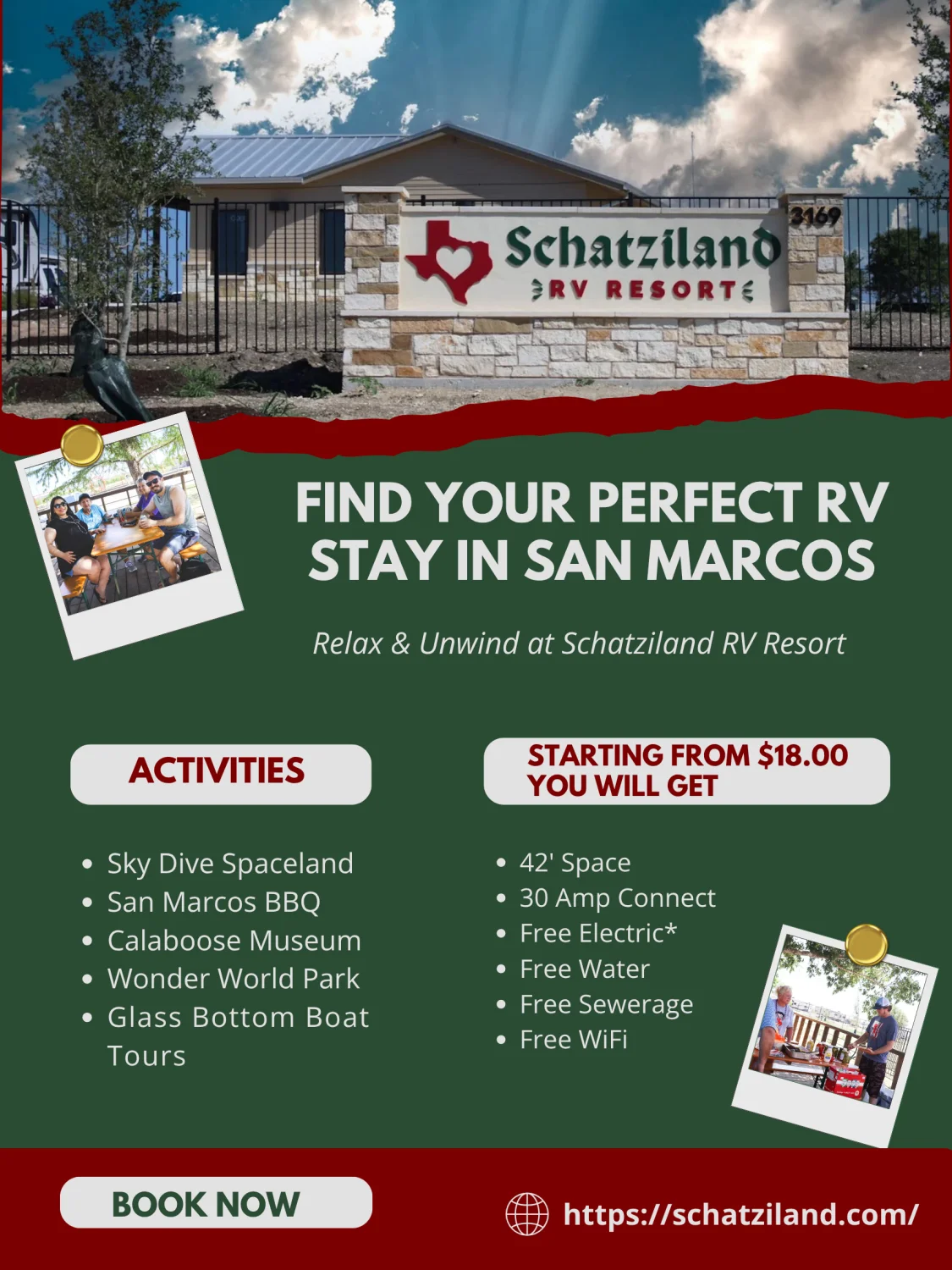 Book Your Stay at Schatziland RV Resort in San Marcos, TX